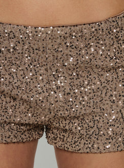 Caius Pailletten-Shorts Braun