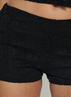 Daveney Lace Micro Shorts Schwarz