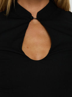 Soft Haze Keyhole Detail mit Cut-out und weichem Schleier, Schwarz