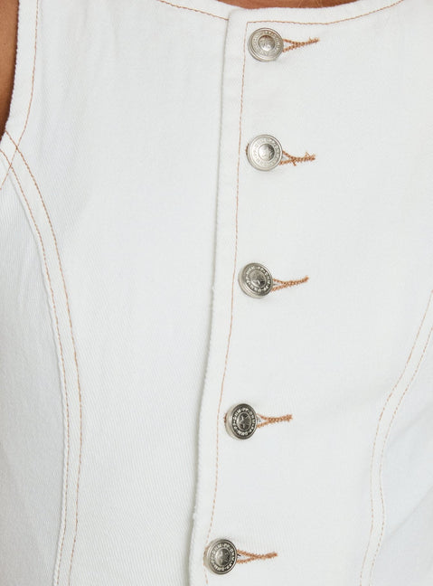 Yumiko Jeans-Jumpsuits Weiß