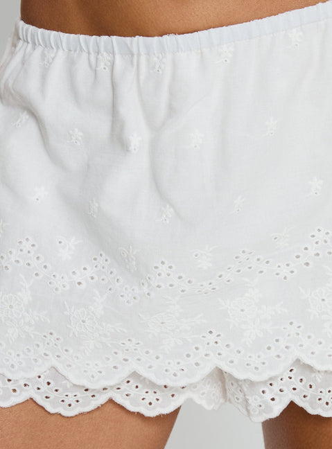 Twin Spirit Broderie Skort Weiß