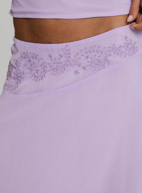 product Princess Polly Pappilion Asymmetrical Skirt Lilac 