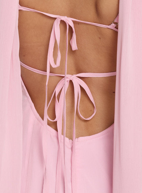 Jadira Schal-Maxikleid Hellrosa