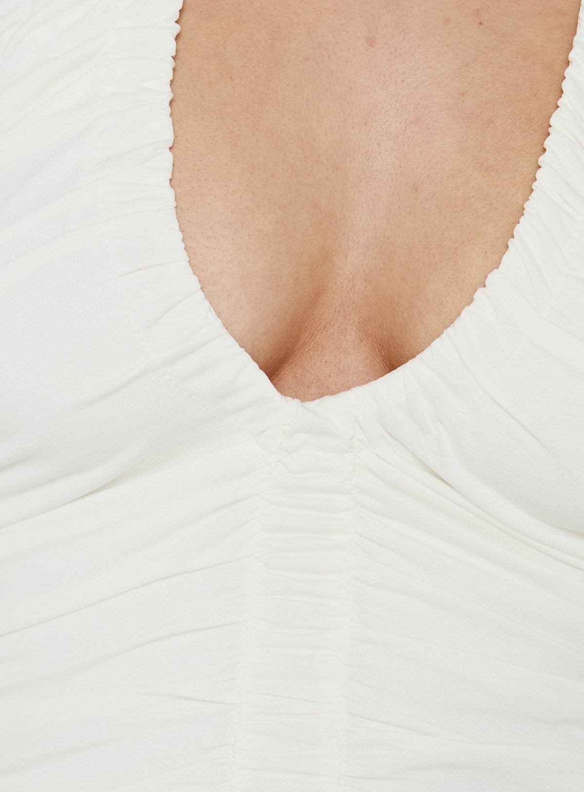 Opalite gerafftes Neckholder-Top Weiß