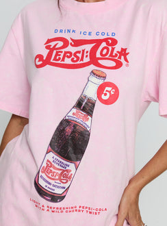 Pepsi Cola mit Motivprint Oberteil Washed Pink
