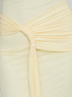 Senora Trägerloses Drape Maxikleid Zitronengelb