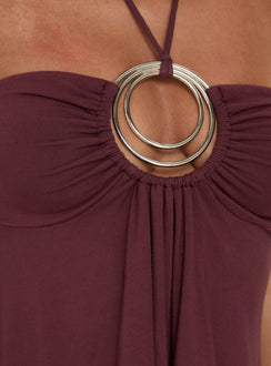 Betsey Ring-Detail Oberteil mit Bindebändern Bordeauxrote