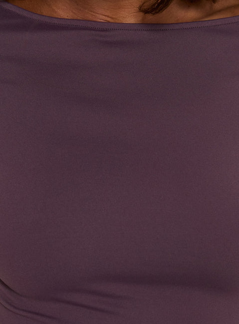 Daily Define Bootausschnitt 3/4 Arm Oberteil Aubergine