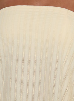 Gypsea Trägerloses Swing-Minikleid Buttergelb