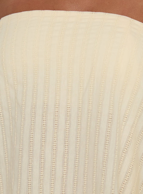 Gypsea Trägerloses Swing-Minikleid Buttergelb