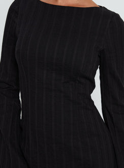 Alfalfa Langarm-Minikleid Schwarz