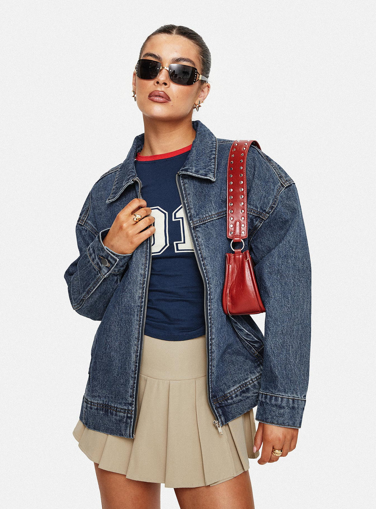 Goldsmith Jeans-Bomberjacke Mittlere Waschung