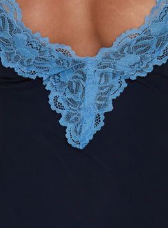 Call My Lover Spitzen-Maxikleid Navy