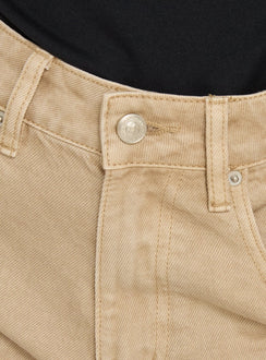 Tropicana Jeansshorts Hellbraun