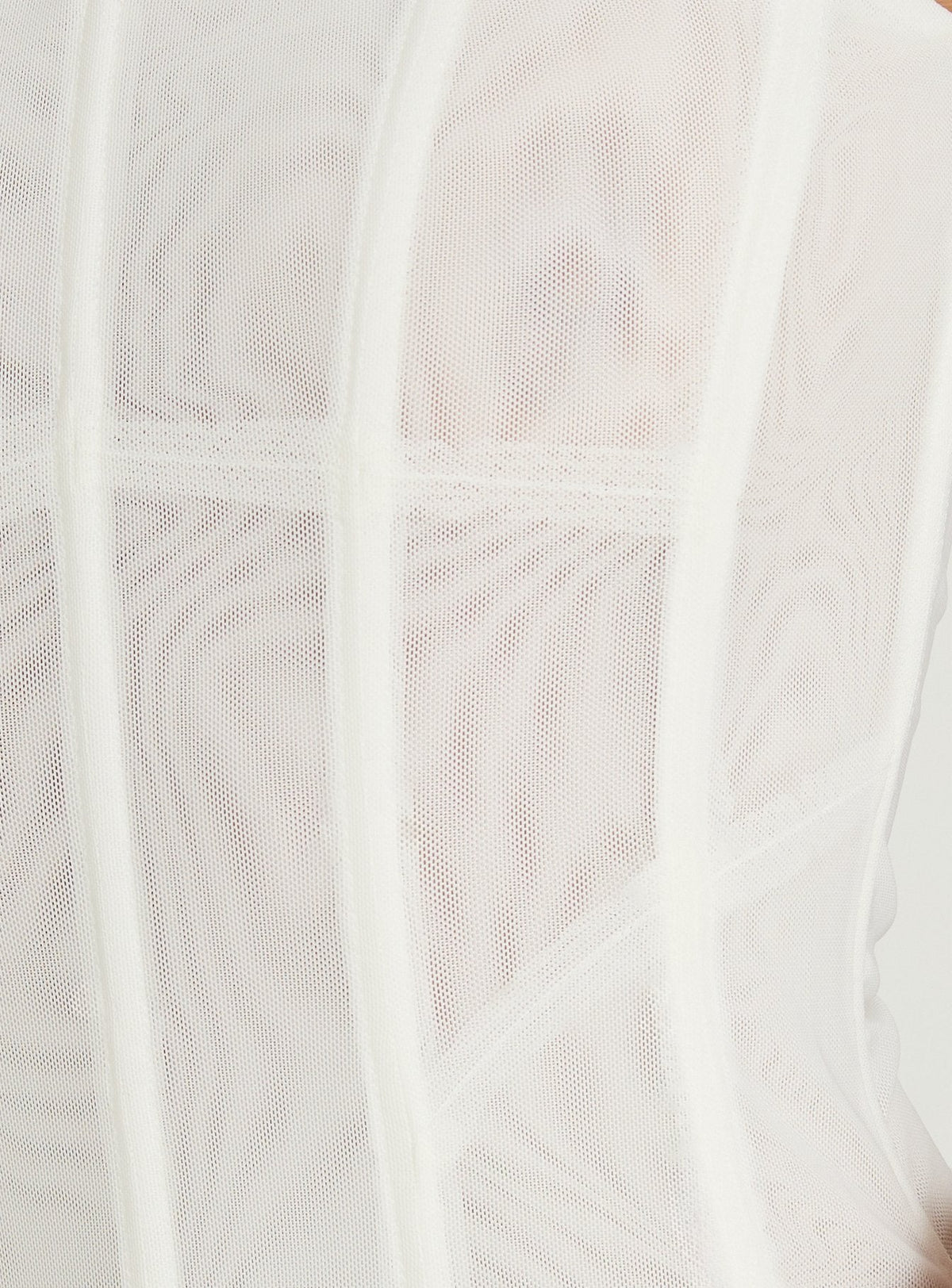 Oscuro Longline Mesh-Korsettoberteil Weiß