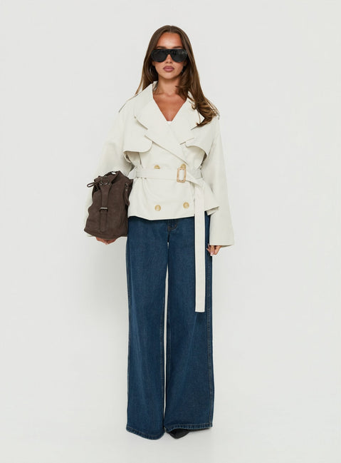 Eldora Cropped Trenchcoat Sand