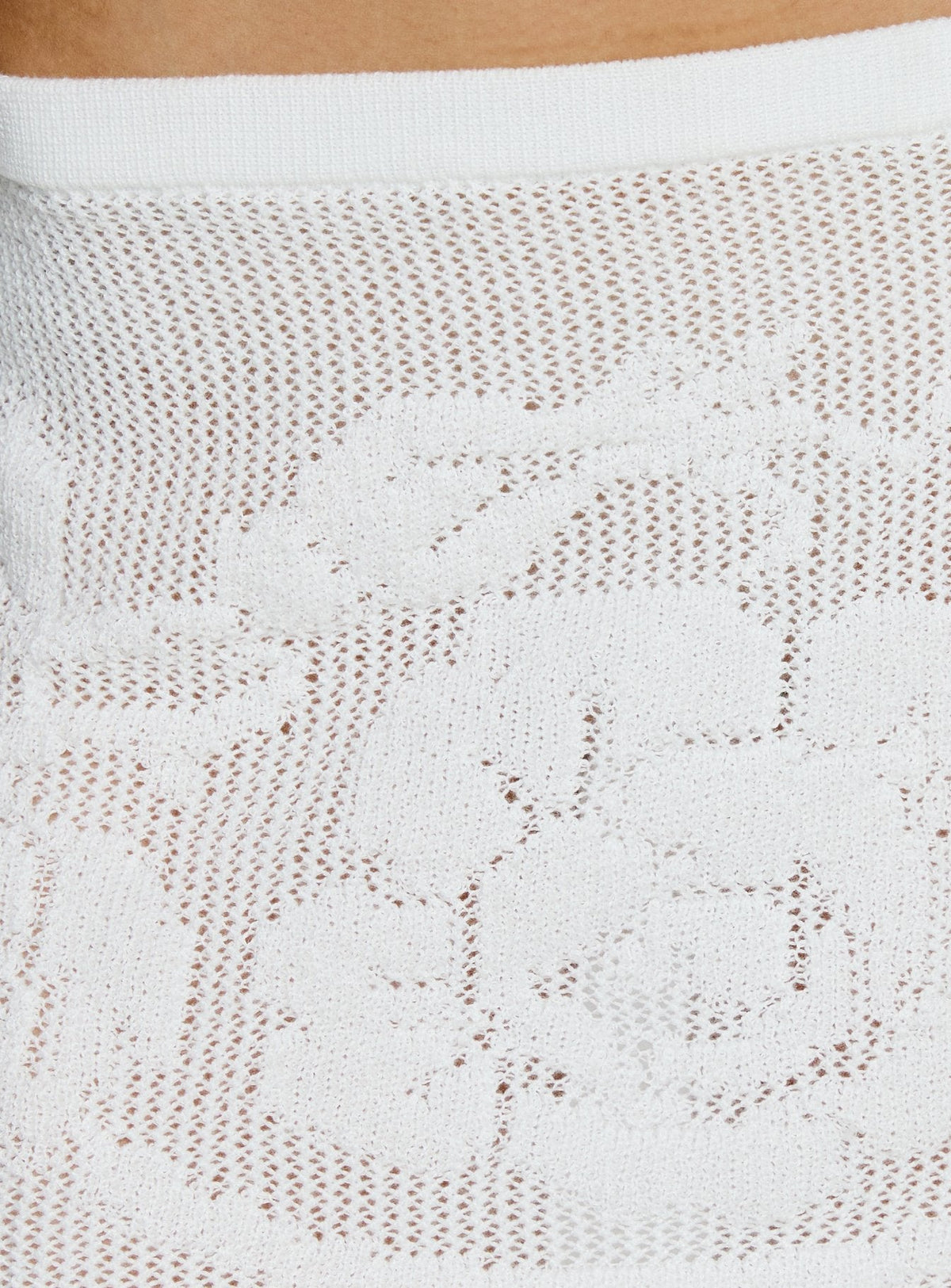 Designed with Roziana Crochet Mini Skirt White womens-skirts featuring mini length Princess Polly