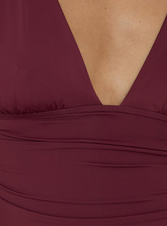 Liorah Neckholder-Top mit tiefem Ausschnitt, Rot