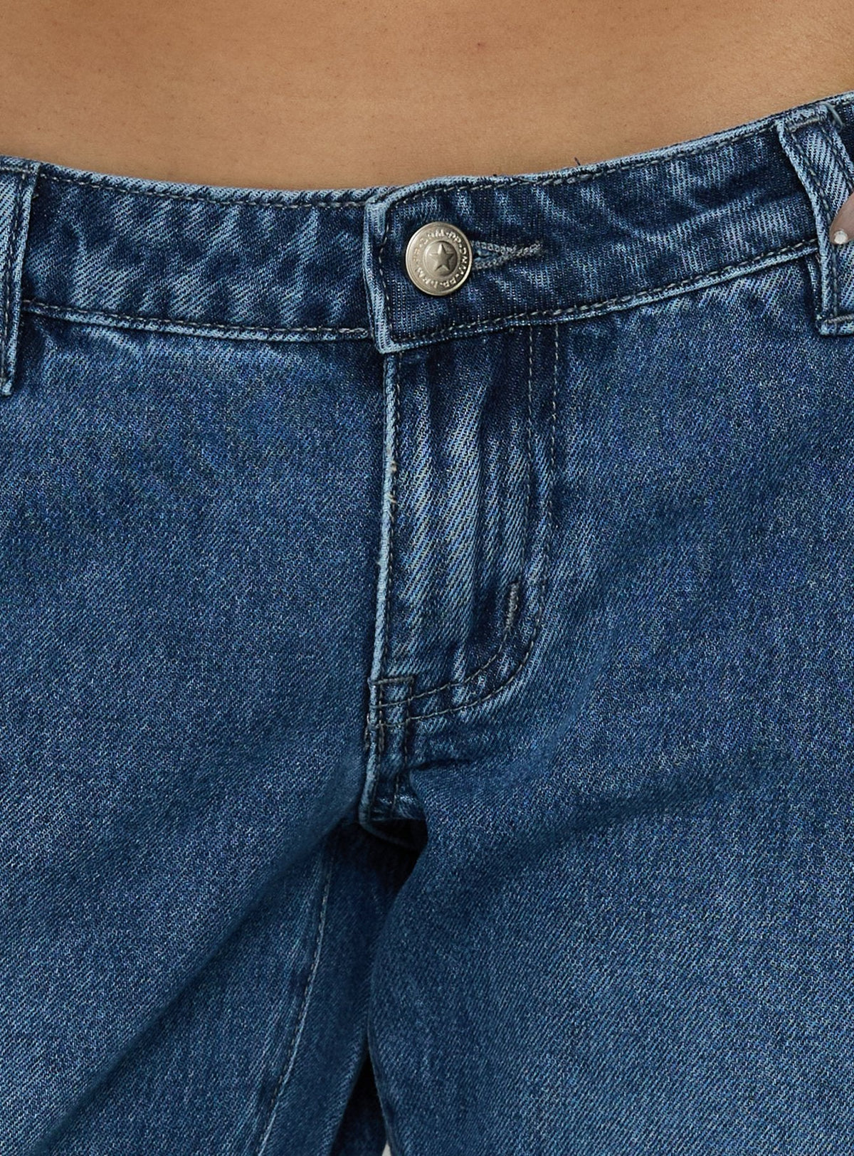 Featuring Hierarchy Low Rise 3/4 Length Jeans Mid Wash womens-jeans with low-rise waist Princess Polly