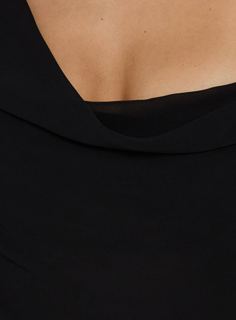 Adelayde Cowl Neck BH-Kleid Schwarz