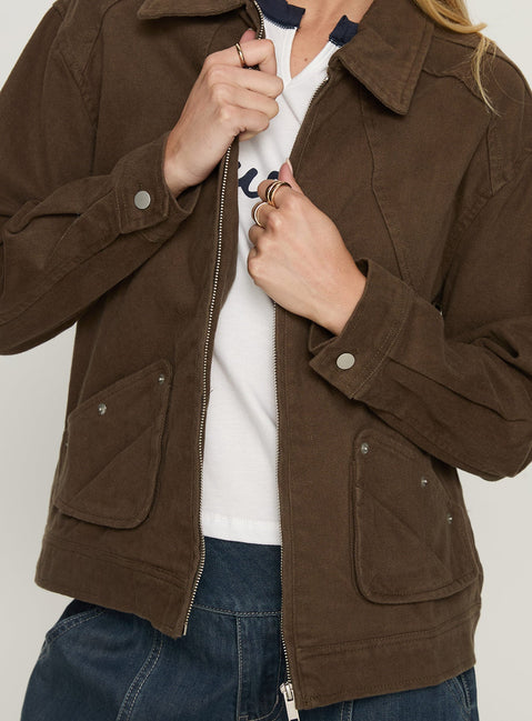Nelsie Oversized-Jacke mit Kragen, Grün