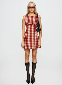 Minikleid Sweet Somethings Rot Kariert