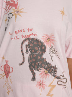 Blooming Love Oversized Graphic T-Shirt Rosa