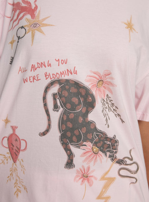 Blooming Love Oversized Graphic T-Shirt Rosa