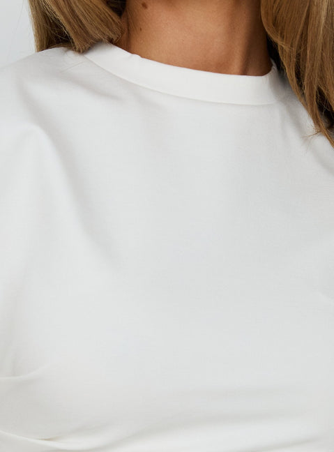 Lioxa T-Shirt mit geraffter Taille Weiß