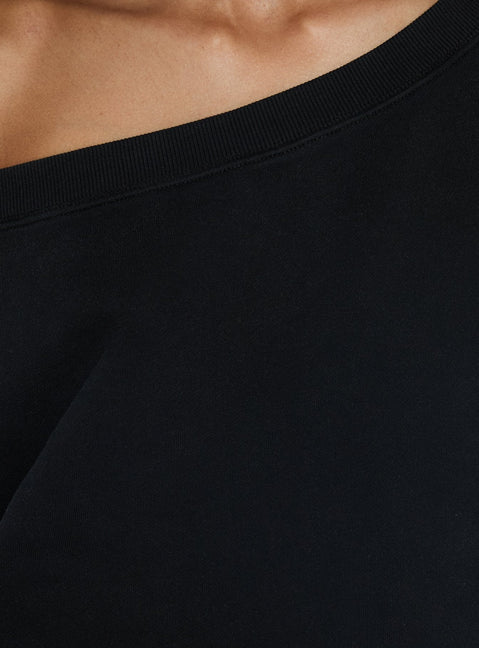 product Princess Polly Wellness Off the Shoulder Jumper Washed Black Longline Jumpers Jumpers 