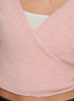 product Princess Polly Tonee Wrap Knit Cardigan Pink cropped Jumpers 