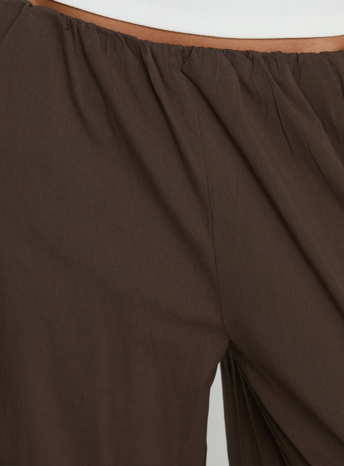 Showcasing Lunea Concealed Waistband Pants Brown in womens-regular-pants with mid-rise detail Princess Polly