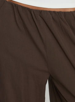 Showcasing Lunea Concealed Waistband Pants Brown in womens-regular-pants with mid-rise detail Princess Polly