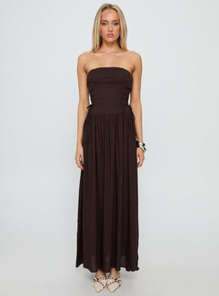 So Far So Good Maxikleid Schokobraun