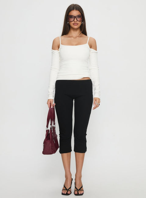 Baseline Ripp-Caprihose Schwarz Petite