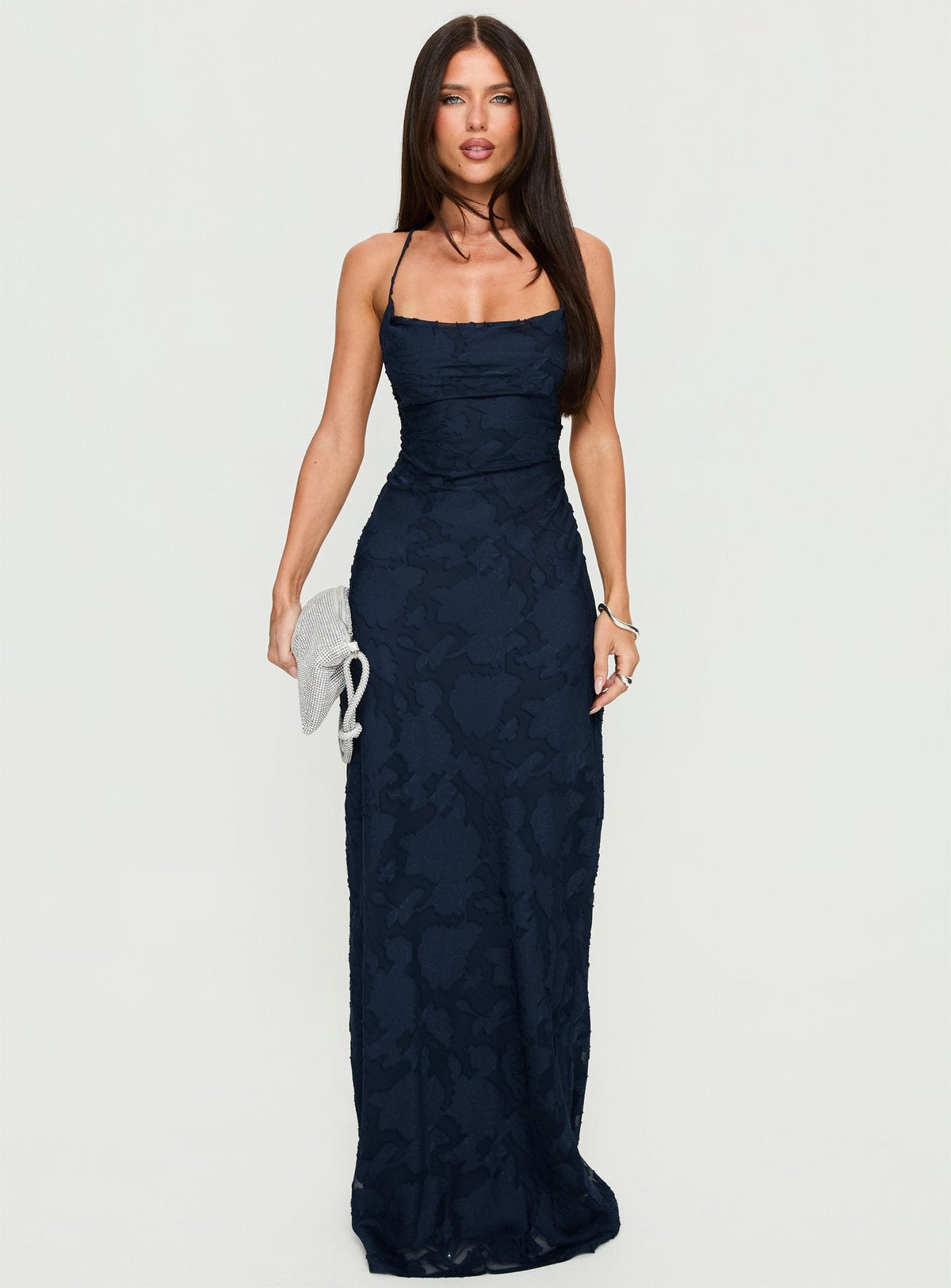Celena Maxikleid Navy Burnout