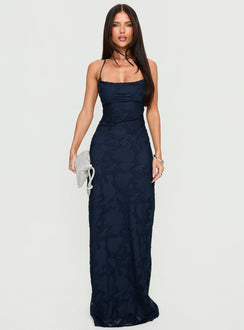 Celena Maxikleid Navy Burnout