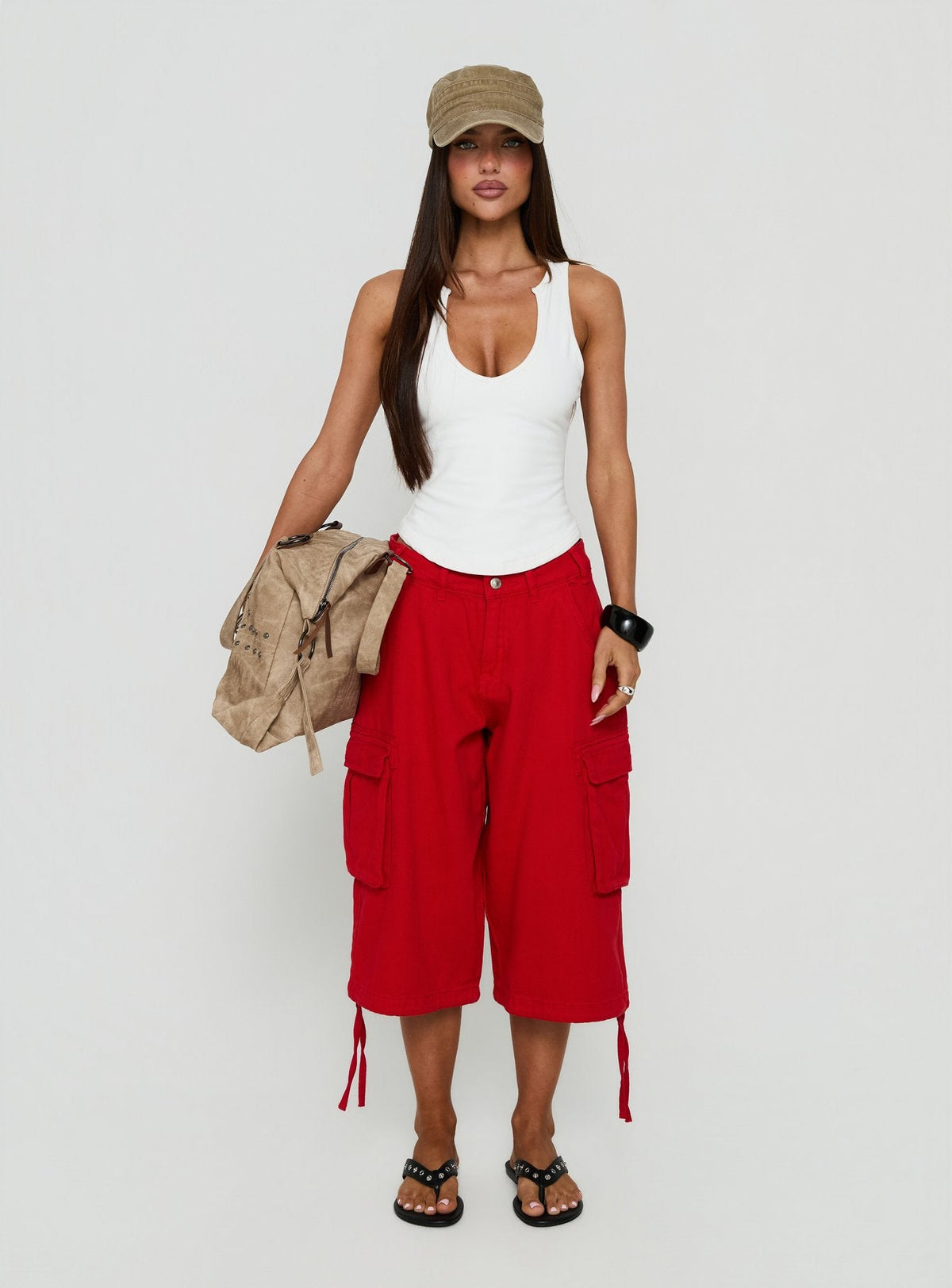 Hudsen Longline Cargo-Shorts Rot