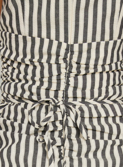 Gracea Romper mit geraffter Taille und Streifen