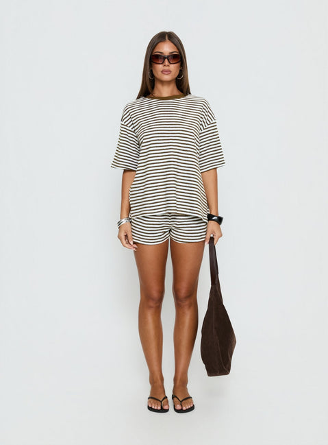 Selvina Frottee-Shorts mit Multistreifen