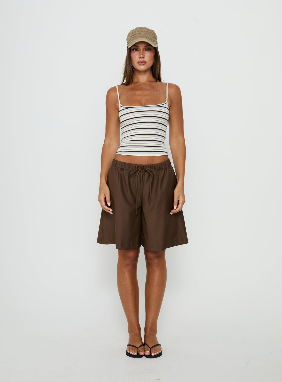 Elzie Strick-Camisole-Tanktop mit mehreren Streifen