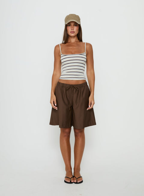 Elzie Strick-Camisole-Tanktop mit mehreren Streifen
