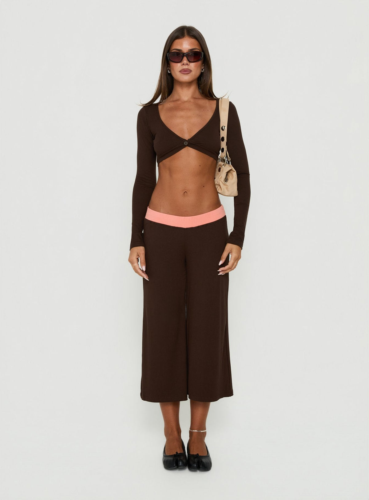Kassey Gaucho Shorts Koralle / Braun