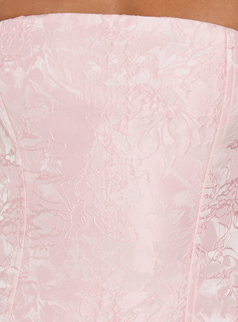 Jenevieve trägerloses Mini-Drapierkleid Rosa