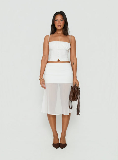 Piya gerafftes Bustier-Cami-Top Weiß