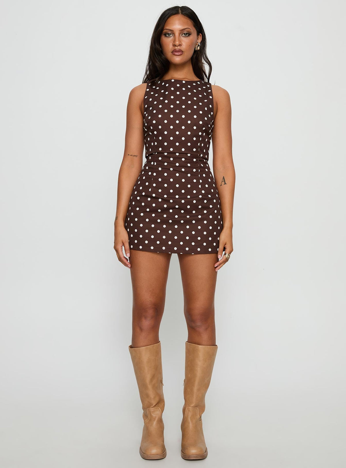Yumiko Playsuit Braun gepunktet