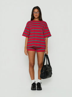 Settle Down Shorts Rot gestreift