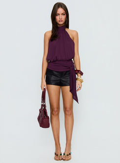 Faythe Neckholder-Top mit Bindedetail Beere