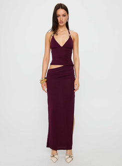 Imeraldia Hardware Halter Maxikleid Johannisbeere