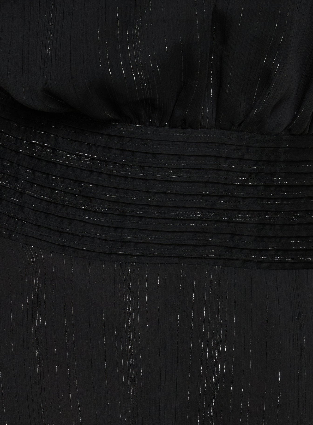 Rozario Chiffon Neckholder Minikleid Schwarz / Silber